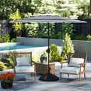 Abba Patio 9FT Lyon Outdoor Patio Umbrella Outdoor Table Umbrella with Crank Market Umbrella 8 Sturdy Ribs UV Protection Waterproof and Push Button Tilt for Garden Deck Backyard Pool,Black & White Stripe