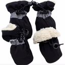 ZORVEX 4pcs Waterproof Winter Pet Dog Shoes Anti-slip Rain Snow Boots Footwear Thick Warm for Small Cats Dogs Puppy Dog Socks Booties,Black