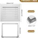 PATIKIL Door Air Vent Cover, 12" x 10", Aluminum Grille Ventilation Cover Louvered for Cabinet Wardrobe Door, Silver Tone