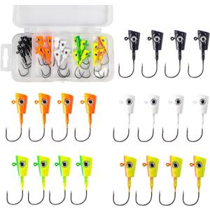 Shad Darts Crappie Jigs, ZINC-TECH Shad Shape Underspin Jig Heads 1/32oz 1/16oz 1/8oz 1/4oz for Crappie Bass Panfish Trout Perch Walleye (1/8oz(3.5g)-20PCS-5 Colors)