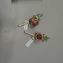 Ling's moment Boutonniere for Men, 2pcs Groom Groomsmen Guest Boutonniere, Artificial Flowers for Wedding/Prom/Homecoming, etc.Dusty Rose