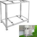 Flehomo Double Levels Ground Stand for Mini Split Air Conditioners Heat Pump System, Heavy Duty Condenser Stand, Ductless Mini Split Bracket for 9,000-18,000 BTU