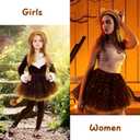 3 Piece Lion Costume Set Lion Ears Headband with Tail and Tutu for Women Halloween Cosplay Party Accessories (Brown)