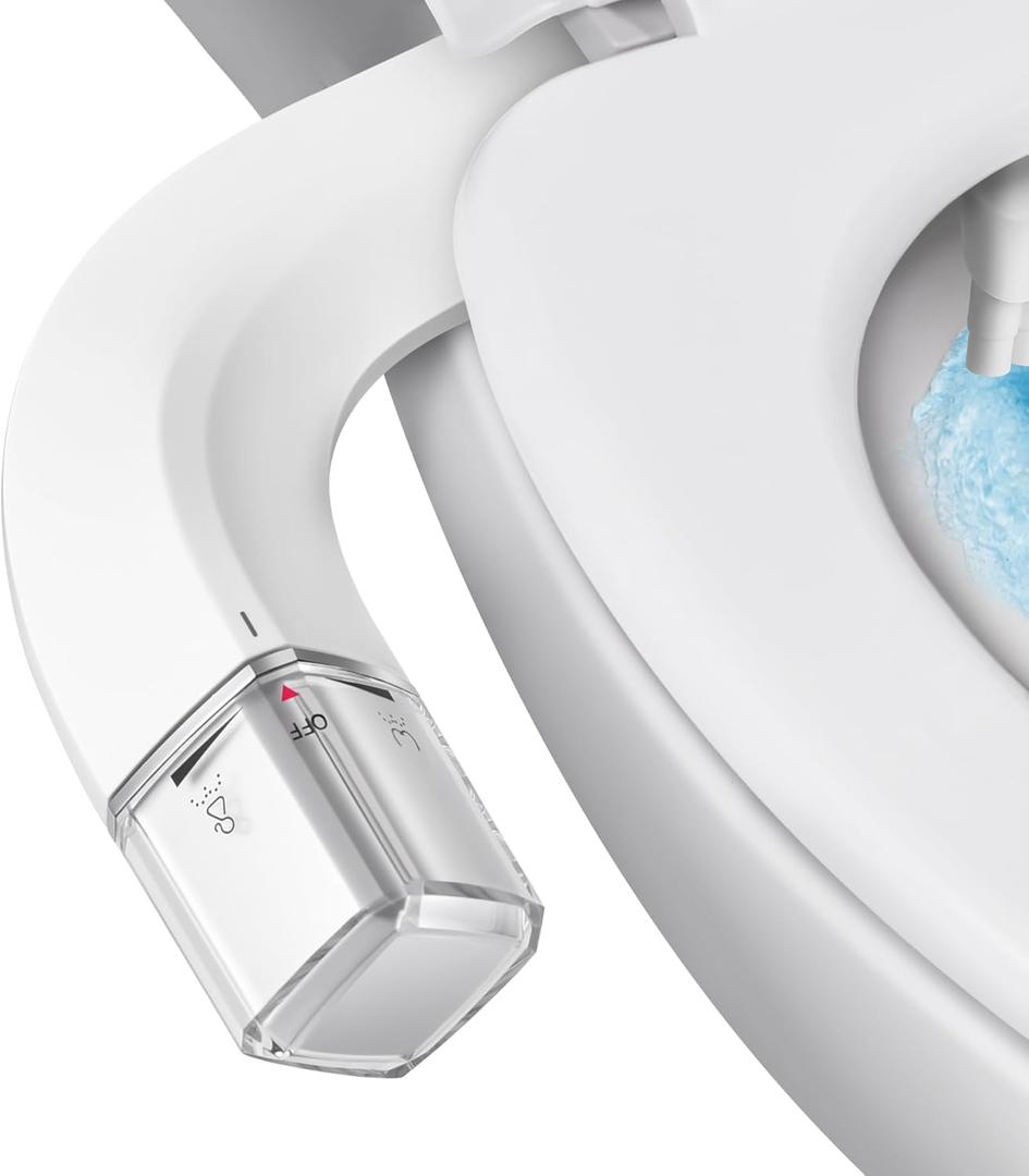 Ultra-Slim Bidet Dual Mode Bidet Attachment for Toilet, Bidet Toilet Seat Attachment with Pressure Controls(Feminine/Posterior Wash),Easy to install Design Non-Electric Bidet