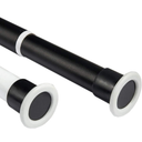 Shower Curtain Rod Telescopic Rod，160-210cm Made Stainless Steel Clothes Rail Without Drilling， Tension Rod Metal Rod Extendable Clothes Rail Pull Rod (Color : Black, Size : 160-210cm