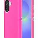 Jiunai for Samsung Galaxy A56 Case Rugged Port Cover Heavy Duty Shockproof Dust Proof Charge Dual Layer Hybrid Drop Protection Phone Case for Samsung Galaxy A56 5G 6.7'' 2025 Men Women Pink