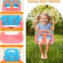 4 in 1 Toddler Swing Set & Baby Jumper, Heavy Duty Kids Swing with Bouncer, Foldable Metal Stand for Indoor & Outdoor, Easy Install & Store (Blue Pink)