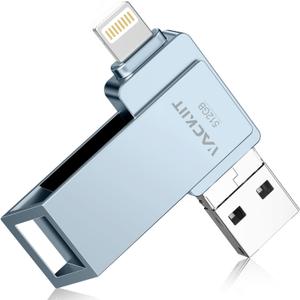MFi Certified 512GB Flash Drives 3.0 High Speed 3ni1 USB Stick External Storage for iPhone/PC/iPad/Android/More Devices for Photos and Videos Transfer Storage Backup (512-Grey)
