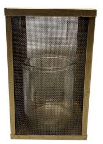 HD Designs Metal with Glass Large Candle Holder, 10 in