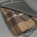 Pure Wool Blanket - Soft Lightweight Breathable Blanket Large 55x83 inches, 1.5 lbs, Wool Fringed Knee Throw Blanket for Couch Bed Outdoor Travel,Tartan-Camel/Cream