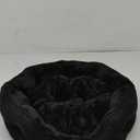 Bedsure Dog Beds for Small Dogs - Round Cat Beds for Indoor Cats, Washable Pet Bed for Puppy and Kitten with Slip-Resistant Bottom, 20 Inches, Black