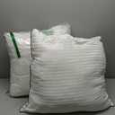 Pillows Insert 26'' x 26'' Set of 2, Decorative Euro Throw Pillows with Luxury Silky Covers for Indoor Couch, Sofa or Bed Decors, White Striped Cushion Sham Stuffer