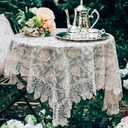 ARTABLE Rectangle Small Table Cloth Lace Macrame Vintage Tablecloth Shabby Chic Embroidered Oblong Table Cover for Wedding Banquet Holiday Long Dinner Tables (Golden, 43"x43")