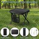 12" Portable Collapsible Stool - Folding Chair with Storage Pouch, Convertible Satchel for Hands-Free Carry & Supports 265Lbs, Ultralight for Hiking, Fishing, Camping, Festivals (Black, Standard)