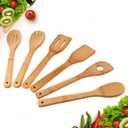 Wooden Spoons for Cooking,Heat-resistant Wood Serving Utensil Set Ideal for Kitchen Nonstick Cookware Everyday Use,Bamboo Cooking Spoon Spatula