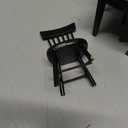 Miniature Dining Table and Chairs Set 5pcs 1:12 Scale Dollhouse Room Furniture Kitchen Mini Wooden Chair Accessories, Model Accessory Decoration for Doll House DIY Hobby, Black