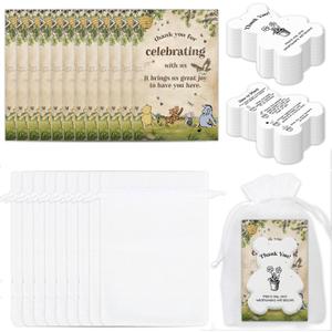 Winnie Baby Shower Favors for Guests, Pooh Party Decorations, The Pooh Baby Shower Party Gifts, 30 Sets Bear Plantable Seed Paper Favor, Gender Reveal Newborn Boys and Girls First Birthday Supplies
