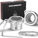 FLAG WIN Aluminum Alloy Flagpole Ring Set with Bearings 2 Pack, Anti Wrap 360Rotating Flag Mounting Ring Spinning Flag Pole Kit with Carabiner for 0.71-1.00 Inch Diameter Flagpole(Silver)