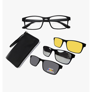 Bifocal reading glasses Sunglasses polarized frame+3 clip on lenses…