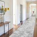 3X16 Hallway Runner Rug - Runner Rugs Modern Stain Resistant Indoor Mat Rug Runner for Laundry, Bedroom Non Slip Rubber Backing Thin Hallway Runner Rug Low Pile Carpet 3x16 Grey