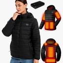 Heated Jackets for Women with 16000mAh Battery Pack Included, Electric Womens Heated Coat Hoodie for Winter, S