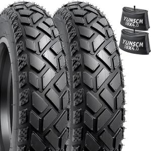 2-PCS 18 inch Heavy Duty 18x4.0 Fat E-Bike Tires and 18X4 Heavy Duty Fat Bike Tubes Scharder Valve Compatible with 18 x 4.0 Electric Bike All-Terrain Directional Tread Bicycle Tires and Tubes (Y-1398)
