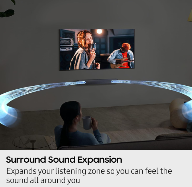 Samsung B-Series Soundbar HW B400F 2.0 ch Soundbar with Built in Subwoofer (2025 Model) One Remote Control, Surround Sound Expansion, Voice Enhance Mode