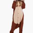 SimZoo Adult Animal Onesie Pajamas, Men and Women's Animal Cosplay Costume Sleepwear, One-Piece Unisex Homewear XXL