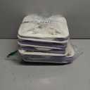 FinishingBo Large 11x11 Inch Cube Storage Bins with Cotton Handles for Closet, Shelves, Clothes, Towel (White/Purple-6 Pack)