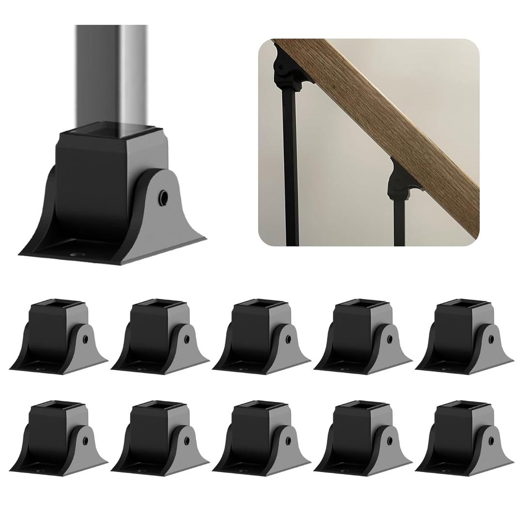 Sidasu 10-Pack Iron Baluster Swivel Shoes Black