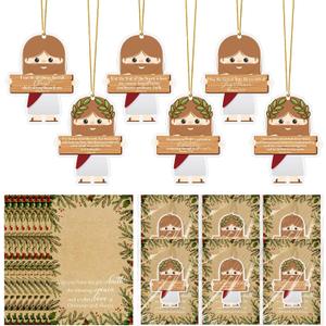 36 Sets Mothers Day Gifts Bulk Jesus Scented Ornaments with Cards Bags for Women Church Office Christian Party Favors Religious Scripture Hanging Decor, 6 Fragrances