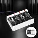 2 x KBT 4 Pack LiFePO4 Phosphate Lithium CR123A with Charger, 3V 500mAh Rechargeable Battery for Flashlight, Headlights,Digital Cameras