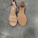 Women's Heeled Sandals Open Toe Ankle Strap 2.5-Inch Chunky Heels Dress Shoes Wide Feet Friendly (Nude), Size 39