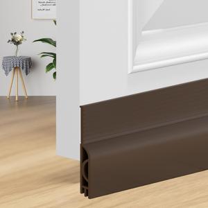 Under Door Draft Stopper,Door Sweep for Bottom of Doors,Adjustable Weather Stripping Door Seal,Soundproofing Under Gap Filler Bottom Exterior Interior Insulation Block Energy Saving (78", Brown)