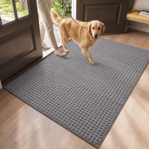 DEXI Door Mat Indoor Entrance 48x72, Entryway Doormats, Light Grey