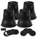 shouwuhho Bed Risers 6 inch, Heavy Duty Round Furniture Risers Lifts 6" for Table, Desk Leg, Sofa, Couch, Bed Frame Risers Supports Up to 6, 000 Lbs, Black, 4 Pack