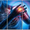 Contemporary Wall Decor Human Shoulder Pain Skeleton X-Ray Pictures Artwork Wall Art for Living Room 3 Piece Medical Health Care Concept Poster Modern Artwork Painting Framed Ready to Hang 40"Wx60"H