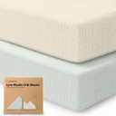 KeaBabies 2-Pack Muslin Crib Sheets for Boys, Girls - 100% Organic Cotton Fitted Baby Crib Mattress Sheet, Soft Breathable Standard Toddler Bed Cover Bedding Set, Neutral, Durable 52x28 (Willow)