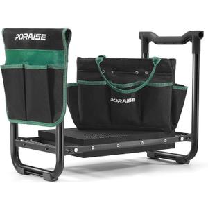 Garden Kneeler and Seat Heavy Duty, Wider and Thicker Kneeling Pad for Foldable Gardening Stool with 2 Tool Pouches, Gardening Gifts Tools for Women Mom Men Seniors, Standard