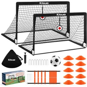 Soccer Goal, Kids Soccer Goals for Backyard Set of 2, 4 x 3ft Soccer Net Training Equipment, Pop Up Toddler Soccer Goal for Outdoor Indoor Sports Games