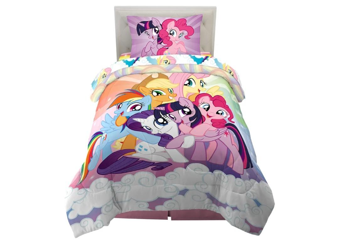 Franco Kids Bedding Super Soft Microfiber Comforter and Sheet Set, 4 Piece Twin Size, Unicorn My Little Pony
