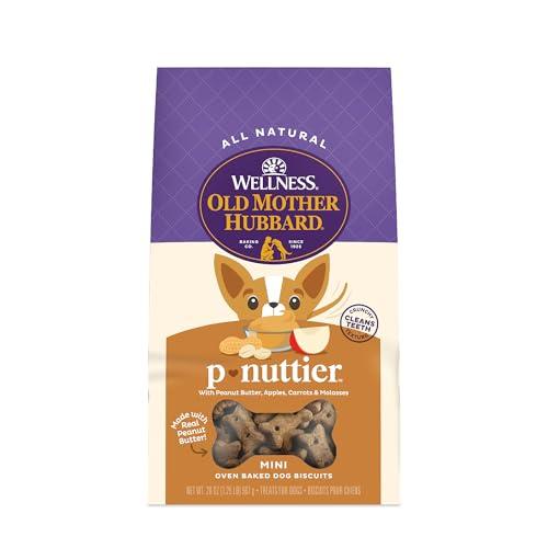6 Pack of Old Mother Hubbard Wellness P-Nuttier Dog Biscuits, Natural, Training Treats, Peanut Butter Flavor, Mini Size, (20 Ounce Bag), Best By 15 NOV 2025