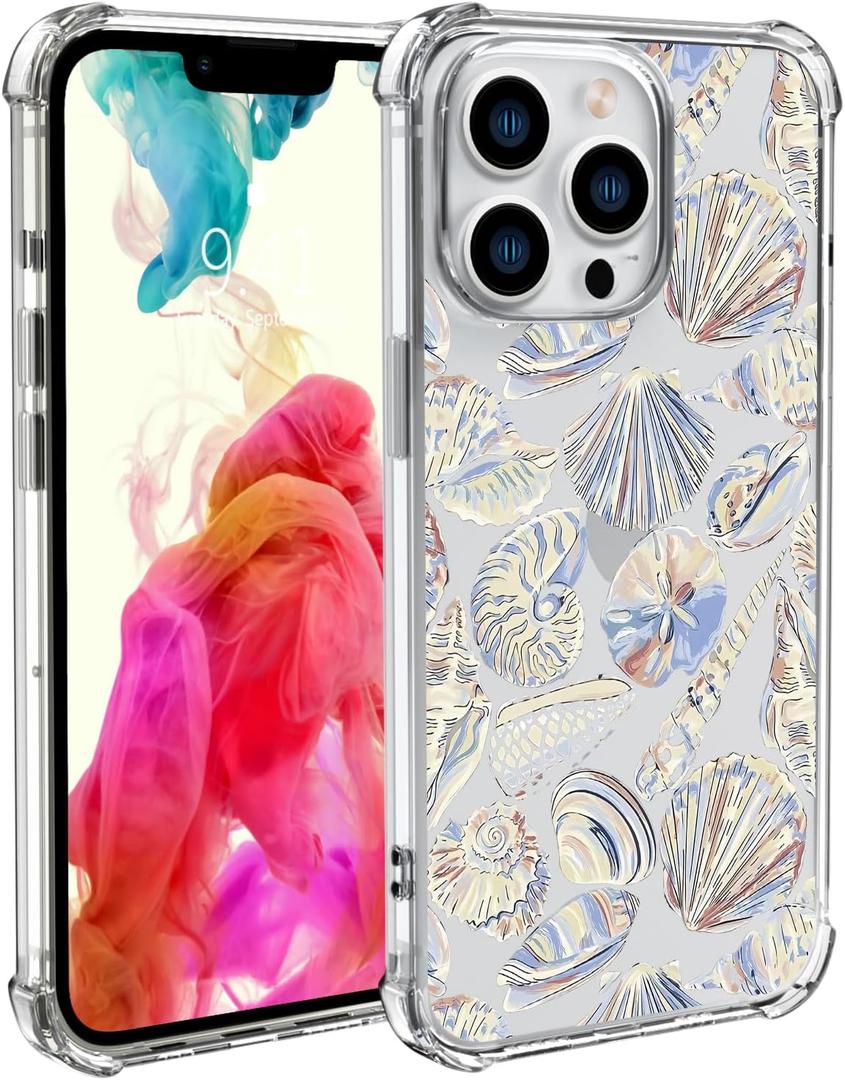 Beach Shells Phone Case for iPhone 11 - Clear Seashells Cover - Shockproof, Anti-Scratch, Transparent - Four Corner Reinforced