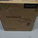 EUHOMY Countertop Ice Maker Machine with Handle, 26lbs Per Day, 9 Ice Cubes Ready in 6 Mins, Auto-Cleaning Portable Ice Maker with Basket and Scoop, for Home/Kitchen/Camping/RV (Pink)