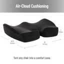 Mind Reader Air-Cloud Memory Foam Seat Cushion, Ergonomic Support for Lower Back, Coccyx, and Hip Pain Relief, Promotes Better Posture, Washable Cover, Black