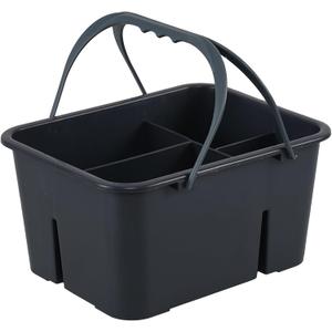 Plastic Utility Caddy with Handle, Shower Caddy Tote 4 Slots Divided Basket Bin, Portable Cleaning Caddy, F