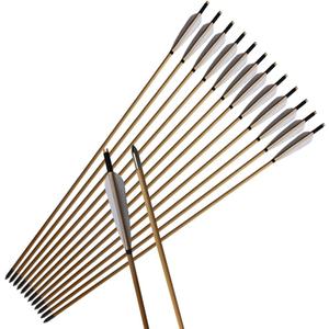 33inch Wooden Arrows Handmade Tradition Target Arrows with Turkey Feather Fletching with Field Points for Recurve Bow Longbow Archery Practice 12PACK