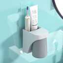 Toothbrush Holders for BathroomWall Mounted Magnetic Cup Set, sgzscl Electric Toothbrushes Storage Organizer Space Saving Holders for Water pik Oral B, Father Mother and Son/Daughter (Lightgrey)
