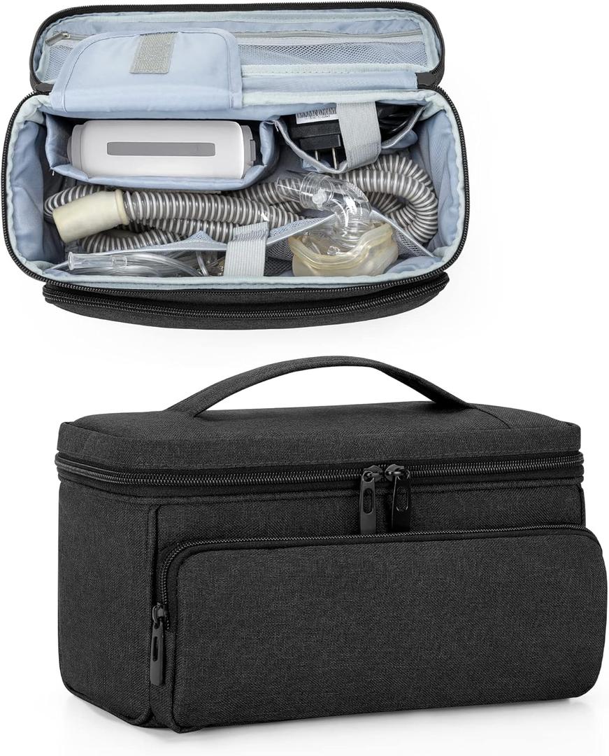 CURMIO CPAP Travel Bag Compatible with ResMed AirMini, CPAP Machine Carrying Case for CPAP Supplies, Black (Empty Bag Only, Patent Design)
