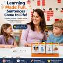 2 x Alened Sentence Building Flash Cards for Kids Ages 5-8, Learn to Read Phonics Toy, Word Games, Speech Therapy Materials, Education Kindergarten Classroom Must Haves for 1st 2nd Grade